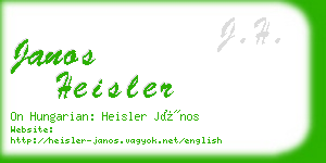 janos heisler business card